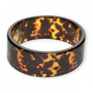 Armbänder Bangle aus Resin Transparent amber brown-black