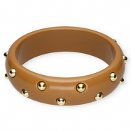 Armbänder Bangle aus Resin with Studs Brown-gold