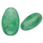 Perlen aus Acryl Oblong Oval Dark green-marble