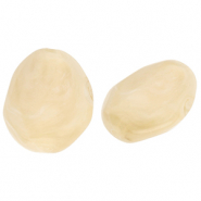 Perlen aus Acryl Egg-Shaped Beige brown-marble