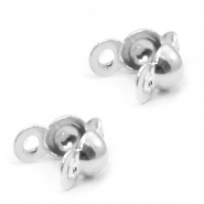 Zubeh&ouml;r 925 Silber Quetsch-Kaschierperlen 3mm mit &Ouml;se Silber