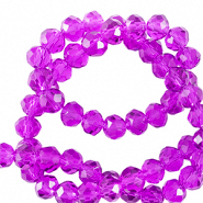 Facetten Top Glas Perlen 6x4mm Rondellen Tillandsia purple