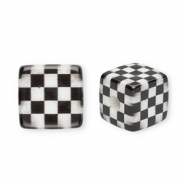 Perlen aus Acryl Square with Cubes Black-white