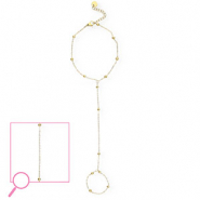 Stainless Steel - Rostfrei Stahl Handketten Ball Gold