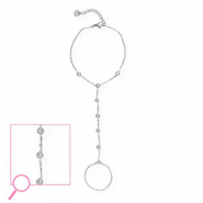 Stainless Steel - Rostfrei Stahl Handketten Silver-crystal