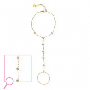 Stainless Steel - Rostfrei Stahl Handketten Gold-crystal
