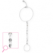 Stainless Steel - Rostfrei Stahl Handketten Coins Silver