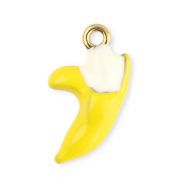 Anh&auml;nger aus Stainless Steel - Rostfreiem Stahl Banana Yellow-white