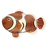 Lederen Geldb&ouml;rse Clownfish Brown-sand beige-black-white