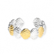 Stainless Steel - Rostfrei Stahl Ringe Shell Silver-gold