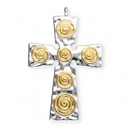 Anhänger aus Stainless Steel - Rostfreiem Stahl Cross Silver-gold