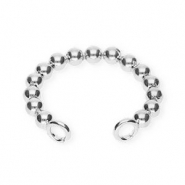 BY31® Stainless Steel - Rostfrei Stahl Ohrringe / Ear Cuff Spheres with 2 Loops Silver