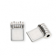 Anh&auml;nger Metall DQ&reg; Square Antiek zilver-pearl white (nikkelvrij)