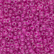 Miyuki 8/0 Rocailles Fuchsia Lined Crystal 8-0209