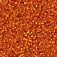 Miyuki 11/0 Rocailles Silver Lined Orange 11-0008