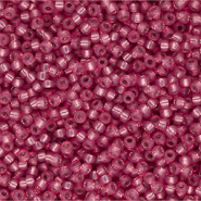 Miyuki 11/0 Rocailles Silverlined Alabaster Dyed Dark Rose 11-646