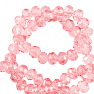 Facetten Top Glas Perlen 4x3mm Rondellen Peonia pink