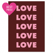BY31&reg; Karten f&uuml;r Schmuck "Love" Dark brown-dark pink