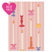 BY31&reg; Karten f&uuml;r Schmuck Candles Pink-off white-ochre yellow