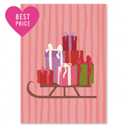 BY31&reg; Karten f&uuml;r Schmuck Sleigh with Gifts Pink-red-purple-green