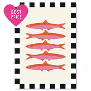 BY31® Karten für Schmuck Fish Black-white-pink-red