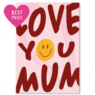 BY31® Karten für Schmuck "Love you mum" Burgundy red-pink-yellow-lilac
