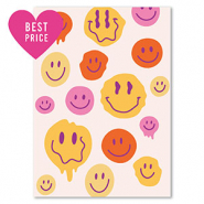 BY31® Karten für Schmuck Smiley Off white-orange-yellow-pink