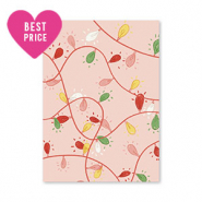 Karten f&uuml;r Schmuck Christmas lights Pink-red-green