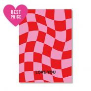 Karten f&uuml;r Schmuck "Love you" Pink-red