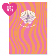 Karten f&uuml;r Schmuck "let's shellabrate" Orange-pink