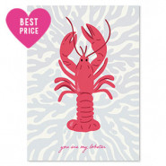 Karten f&uuml;r Schmuck "you are my lobster" Blue-red