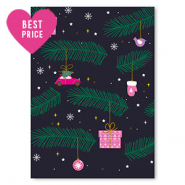 Karten f&uuml;r Schmuck Christmas Dark blue-pink