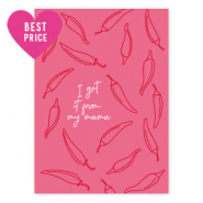 Karten f&uuml;r Schmuck "I got it from my mama" Hot pink