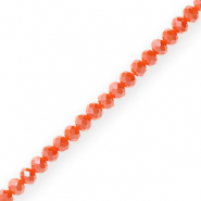 Facetten Top Glas Perlen 6x4mm Rondellen Tamale red-pearl shine coating