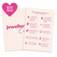 BY31&reg; Karten f&uuml;r Schmuck "Jewellery care" Englisch Off white-pink