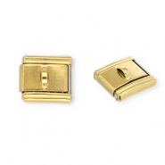 Stainless Steel - Rostfrei Stahl Italian Charm Element with Loop Gold