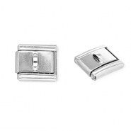Stainless Steel - Rostfrei Stahl Italian Charm Element with Loop Silver