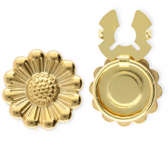 Stainless Steel - Rostfrei Stahl Knopfabdeckung Flower Gold
