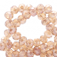 Facetten Top Glas perlen Rondellen 6x4mm Light pink-top shine coating
