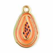 Anh&auml;nger aus Stainless Steel - Rostfreiem Stahl Papaya Coral orange-green
