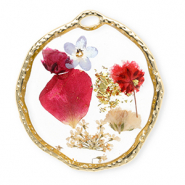 Getrocknete Blumen Anh&auml;nger Irregular Gold-multicolour