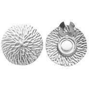Stainless Steel - Rostfrei Stahl Knopfabdeckung Round Silver
