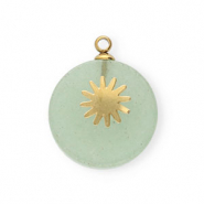 Anhänger aus Stainless Steel - Rostfreiem Stahl Sonne Gold-green ash