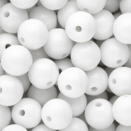 14 mm DQ Perlen aus Acryl shiny Snow white 11-0602 TCX