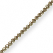 Facetten Top Glas Perlen 4x3mm Rondellen Olive green-pearl shine coating