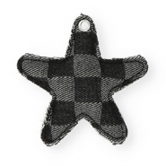 Statement-Anh&auml;nger Star Denim-Look Black-grey