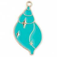 Anh&auml;nger Metall Shell Gold-turquoise