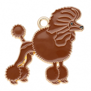 Anhänger Metall Poodle Gold-brown