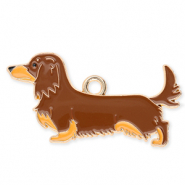 Anhänger Metall Dachshund Gold-brown