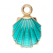 Anhänger Metall Shell Gold-teal green